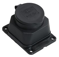 Колодка удлинителя с заземлением IEK Омега 1-м с крышкой 16А 3500Вт IP44 каучук черный  картинка 